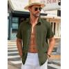 imageCOOFANDY Mens Button Down Shirts Short Sleeve Casual Shirt Summer Beach Wedding ShirtsArmy Green