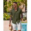 imageCOOFANDY Mens Button Down Shirts Short Sleeve Casual Shirt Summer Beach Wedding ShirtsArmy Green