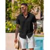 imageCOOFANDY Mens Button Down Shirts Short Sleeve Casual Shirt Summer Beach Wedding ShirtsBlack