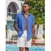 imageCOOFANDY Mens Button Down Shirts Short Sleeve Casual Shirt Summer Beach Wedding ShirtsBlue