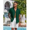 imageCOOFANDY Mens Button Down Shirts Short Sleeve Casual Shirt Summer Beach Wedding ShirtsBright Green