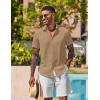 imageCOOFANDY Mens Button Down Shirts Short Sleeve Casual Shirt Summer Beach Wedding ShirtsKhaki