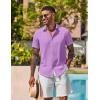 imageCOOFANDY Mens Button Down Shirts Short Sleeve Casual Shirt Summer Beach Wedding ShirtsLavender