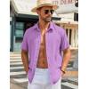 imageCOOFANDY Mens Button Down Shirts Short Sleeve Casual Shirt Summer Beach Wedding ShirtsLavender