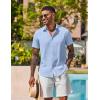 imageCOOFANDY Mens Button Down Shirts Short Sleeve Casual Shirt Summer Beach Wedding ShirtsLight Blue