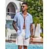 imageCOOFANDY Mens Button Down Shirts Short Sleeve Casual Shirt Summer Beach Wedding ShirtsLight Blue