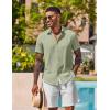 imageCOOFANDY Mens Button Down Shirts Short Sleeve Casual Shirt Summer Beach Wedding ShirtsLight Green