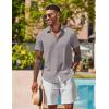 imageCOOFANDY Mens Button Down Shirts Short Sleeve Casual Shirt Summer Beach Wedding ShirtsLight Grey