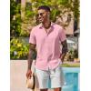 imageCOOFANDY Mens Button Down Shirts Short Sleeve Casual Shirt Summer Beach Wedding ShirtsPink