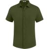 imageCOOFANDY Mens Casual Button Down Shirt Short Sleeve Textured Shirt Summer Beach Vacation Shirts with PocketArmy Green