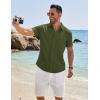 imageCOOFANDY Mens Casual Button Down Shirt Short Sleeve Textured Shirt Summer Beach Vacation Shirts with PocketArmy Green
