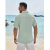 imageCOOFANDY Mens Casual Button Down Shirt Short Sleeve Textured Shirt Summer Beach Vacation Shirts with PocketSage Green
