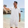 imageCOOFANDY Mens Casual Button Down Shirt Short Sleeve Textured Shirt Summer Beach Vacation Shirts with PocketWhite