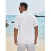 imageCOOFANDY Mens Casual Button Down Shirt Short Sleeve Textured Shirt Summer Beach Vacation Shirts with PocketWhite