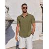 imageCOOFANDY Mens Casual Button Down Shirts Short Sleeve Summer Beach Shirt Fashion Vacation Wedding ShirtsArmy Green