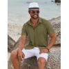 imageCOOFANDY Mens Casual Button Down Shirts Short Sleeve Summer Beach Shirt Fashion Vacation Wedding ShirtsArmy Green