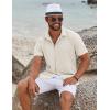 imageCOOFANDY Mens Casual Button Down Shirts Short Sleeve Summer Beach Shirt Fashion Vacation Wedding ShirtsBeige
