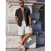 imageCOOFANDY Mens Casual Button Down Shirts Short Sleeve Summer Beach Shirt Fashion Vacation Wedding ShirtsBlack