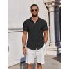 imageCOOFANDY Mens Casual Button Down Shirts Short Sleeve Summer Beach Shirt Fashion Vacation Wedding ShirtsBlack