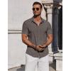 imageCOOFANDY Mens Casual Button Down Shirts Short Sleeve Summer Beach Shirt Fashion Vacation Wedding ShirtsBrown
