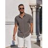 imageCOOFANDY Mens Casual Button Down Shirts Short Sleeve Summer Beach Shirt Fashion Vacation Wedding ShirtsBrown