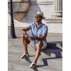 imageCOOFANDY Mens Casual Button Down Shirts Short Sleeve Summer Beach Shirt Fashion Vacation Wedding ShirtsClear Blue