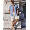 imageCOOFANDY Mens Casual Button Down Shirts Short Sleeve Summer Beach Shirt Fashion Vacation Wedding ShirtsClear Blue