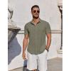 imageCOOFANDY Mens Casual Button Down Shirts Short Sleeve Summer Beach Shirt Fashion Vacation Wedding ShirtsDeep Green