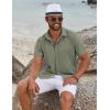 imageCOOFANDY Mens Casual Button Down Shirts Short Sleeve Summer Beach Shirt Fashion Vacation Wedding ShirtsDeep Green