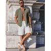 imageCOOFANDY Mens Casual Button Down Shirts Short Sleeve Summer Beach Shirt Fashion Vacation Wedding ShirtsDeep Green