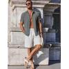 imageCOOFANDY Mens Casual Button Down Shirts Short Sleeve Summer Beach Shirt Fashion Vacation Wedding ShirtsGrey
