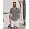 imageCOOFANDY Mens Casual Button Down Shirts Short Sleeve Summer Beach Shirt Fashion Vacation Wedding ShirtsGrey