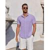 imageCOOFANDY Mens Casual Button Down Shirts Short Sleeve Summer Beach Shirt Fashion Vacation Wedding ShirtsLavender