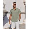 imageCOOFANDY Mens Casual Button Down Shirts Short Sleeve Summer Beach Shirt Fashion Vacation Wedding ShirtsLight Green