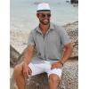 imageCOOFANDY Mens Casual Button Down Shirts Short Sleeve Summer Beach Shirt Fashion Vacation Wedding ShirtsLight Grey