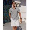 imageCOOFANDY Mens Casual Button Down Shirts Short Sleeve Summer Beach Shirt Fashion Vacation Wedding ShirtsLight Grey