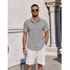 imageCOOFANDY Mens Casual Button Down Shirts Short Sleeve Summer Beach Shirt Fashion Vacation Wedding ShirtsLight Grey