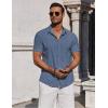 imageCOOFANDY Mens Casual Button Down Shirts Short Sleeve Summer Beach Shirt Fashion Vacation Wedding ShirtsNavy