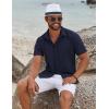 imageCOOFANDY Mens Casual Button Down Shirts Short Sleeve Summer Beach Shirt Fashion Vacation Wedding ShirtsNavy Blue