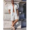 imageCOOFANDY Mens Casual Button Down Shirts Short Sleeve Summer Beach Shirt Fashion Vacation Wedding ShirtsWhite