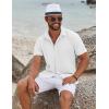 imageCOOFANDY Mens Casual Button Down Shirts Short Sleeve Summer Beach Shirt Fashion Vacation Wedding ShirtsWhite