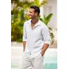 imageCOOFANDY Mens Casual Shirt Long Sleeve Casual Button Down Shirt for Men Summer Beach Wedding ShirtA White