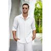 imageCOOFANDY Mens Casual Shirt Long Sleeve Casual Button Down Shirt for Men Summer Beach Wedding ShirtA White
