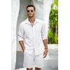 imageCOOFANDY Mens Casual Shirt Long Sleeve Casual Button Down Shirt for Men Summer Beach Wedding ShirtA White