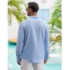 imageCOOFANDY Mens Casual Shirt Long Sleeve Casual Button Down Shirt for Men Summer Beach Wedding ShirtClear Blue