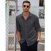 imageCOOFANDY Mens Casual Shirt Long Sleeve Casual Button Down Shirt for Men Summer Beach Wedding ShirtDark Gray