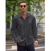 imageCOOFANDY Mens Casual Shirt Long Sleeve Casual Button Down Shirt for Men Summer Beach Wedding ShirtDark Gray