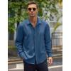 imageCOOFANDY Mens Casual Shirt Long Sleeve Casual Button Down Shirt for Men Summer Beach Wedding ShirtDenim Blue