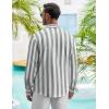 imageCOOFANDY Mens Casual Shirt Long Sleeve Casual Button Down Shirt for Men Summer Beach Wedding ShirtGrey Thick Stripes
