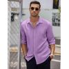 imageCOOFANDY Mens Casual Shirt Long Sleeve Casual Button Down Shirt for Men Summer Beach Wedding ShirtLavender